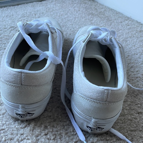 Vans old skool platform in textured cream suede - Picture 2 of 7